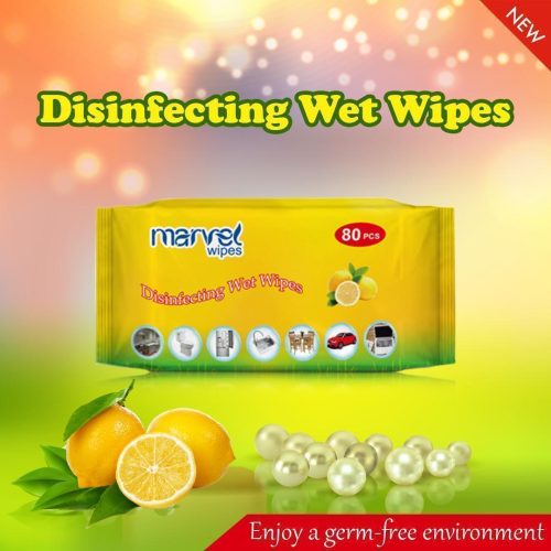 Disinfecting wet wipes yellow marvel 80pcs - 2079