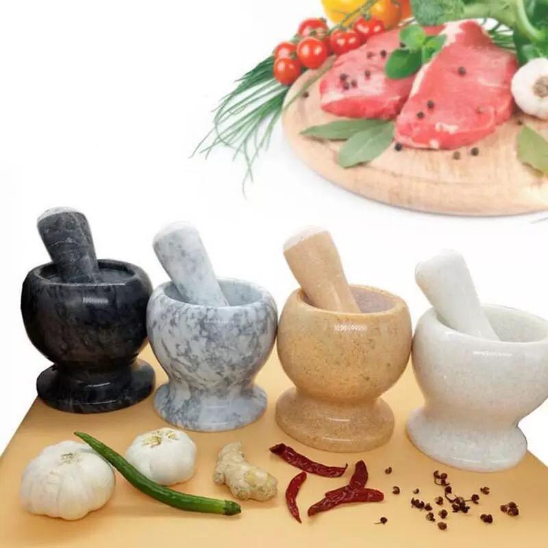 marble mortar grinder with pestle - 7730 - Image 3