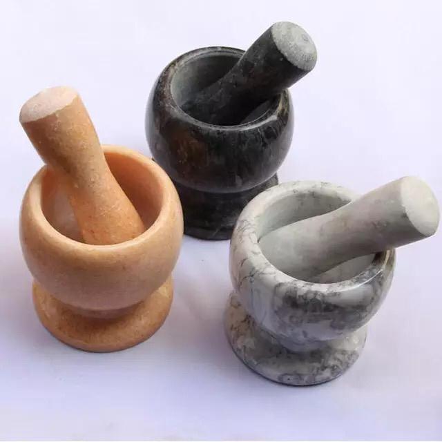 marble mortar grinder with pestle - 7730