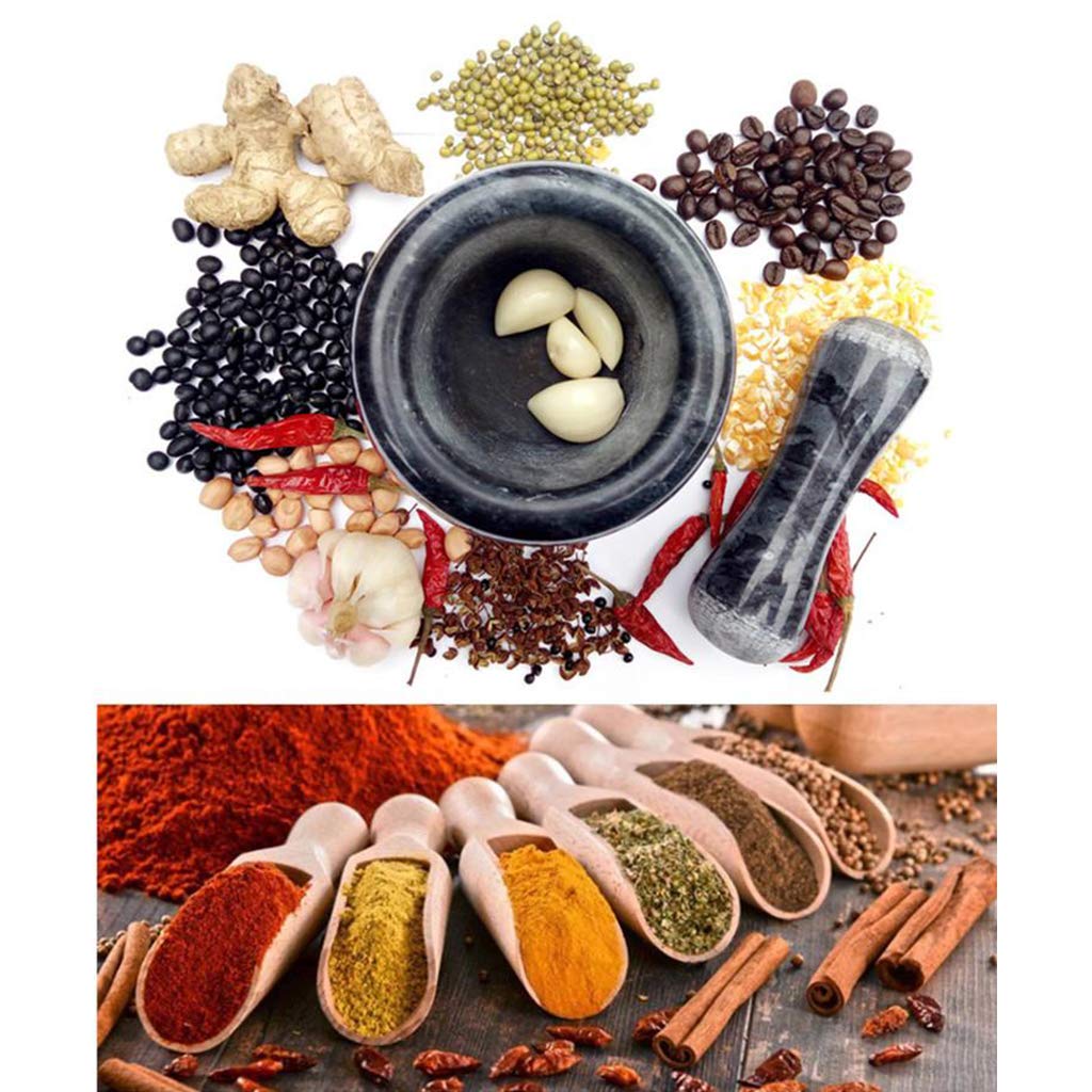 marble mortar grinder with pestle - 7730 - Image 2