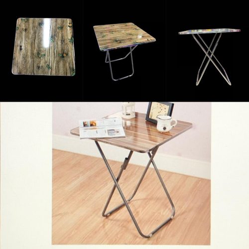 Folded Table With Aluminum Frame, - 13814
