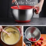 Steel Mixing Bowls With lid Handle Non-Slip Silicone Base DIY Cake Baking Mixer Bowl Salad Grater Kitchen Cooking Tool -11800