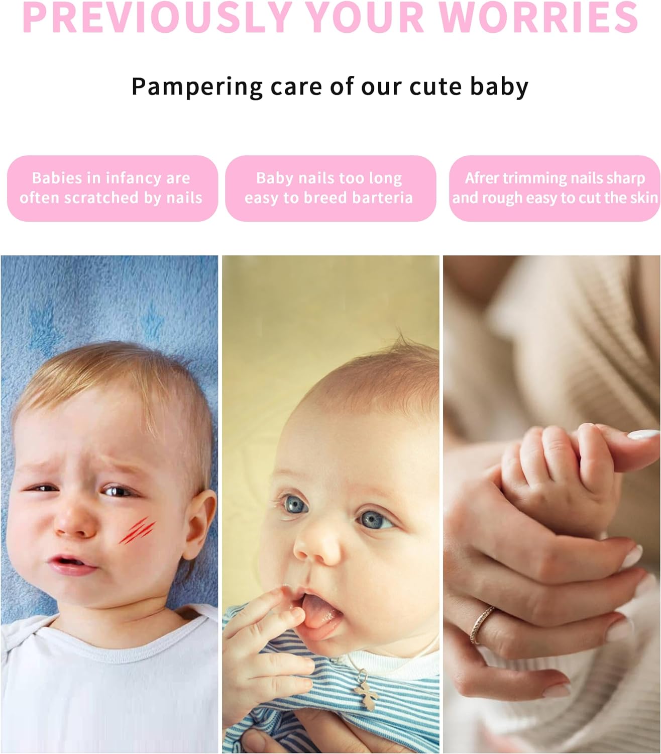 Multifunctional Electric Baby Nail Trimmer Baby Nail File Clippers Toes Fingernail Cutter Trimmer Manicure Tool Set Baby Care - Image 3