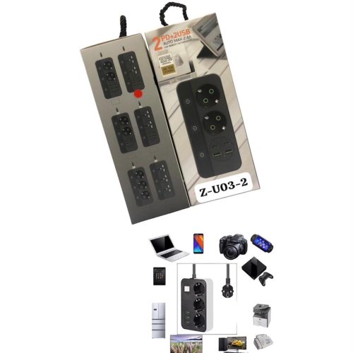 Power Strip Multiprise Smart Home AC Outlets Plug independent Control Switches Extension Cord Sockets USB Type C Network filter - 7 clip - 12202