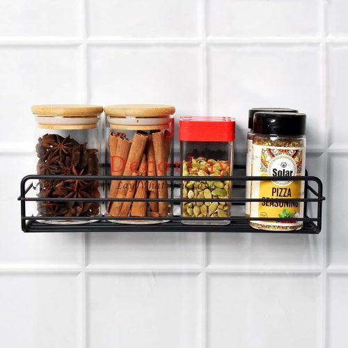 Kitchen bathroom wall storage rack metal shower gel shampoo stand shelf_IRON WALL SHELF 27.5*11*5CM - 12400