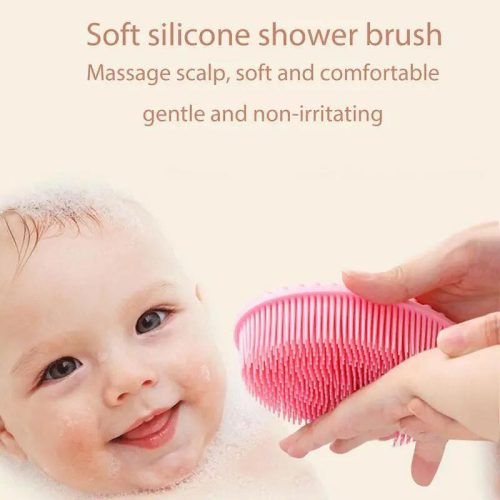 Silicone Body Scrub Brush Face And Body Exfoliator Scalp Massage Brush For Adults, Kids, Newborns Soft  Loofah Shower brush - 10405