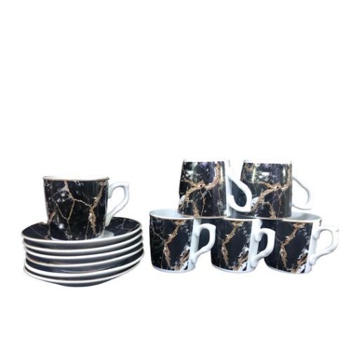 COFFEE SET GRANITE DESIGNS 12PCS 505 CUP-6 AND SAUCE-6 -5111