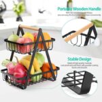 2 Tier Fruit Basket, Detachable Fruit Basket Bowl for Kitchen, Kitchen Storage Counter Dining Room Organizer for Fruits Snacks Vegetables .-14719