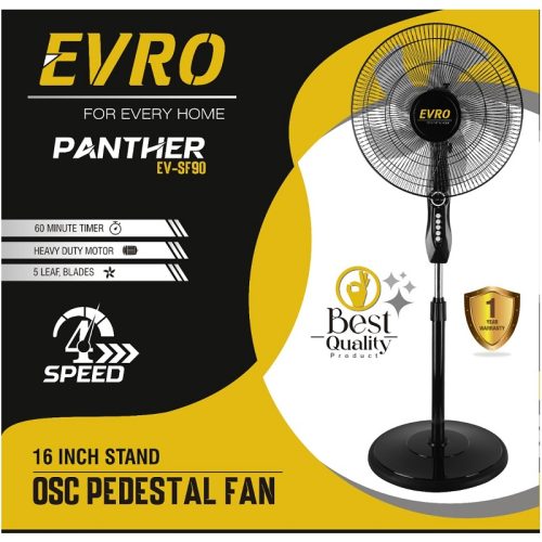 EVRO Black Panther Stand Fan EV-SF92 -3885