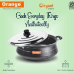 ORANGE GRAVY POT WITH ST.STEEL LID 21 Code:-11592