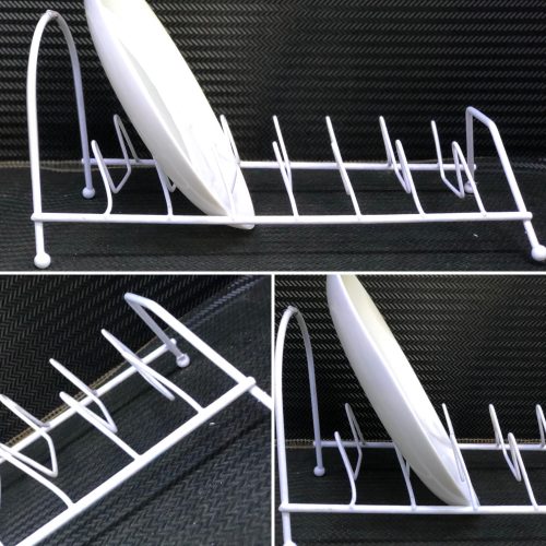 WHITE COATED PLATE RACK 7PLATE SMALL 29*13 CM - 9478