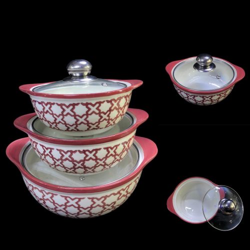 UNDERGLAZED SOUP POT SET 3PCS DT-S-9060 - 11167
