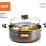 ORANGE CASEEROLE WITH GLASS LID 26CM Code:-11584
