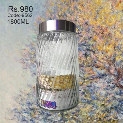 GLASS BOTTLE STRIPE 1800ML 20*10CM Code:-9562
