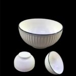 CERAMIC WHITE BOWL STRIP 15.5 CM Size:-15*8 Cm Code:-12768