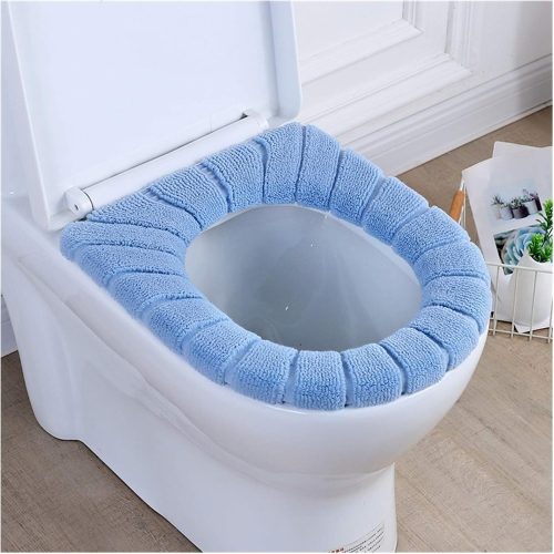 Toilet seat pad Comfortable Bathroom Toilet Seat Cover Winter Warm Washable Toilet Mat Household Closestool Mat Seat Case Lid Cover - 12974