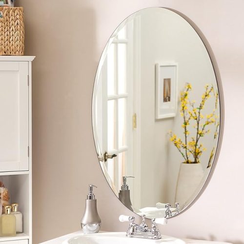 Mirror sticker ovel Wall Mount Bathroom Mirror - 12975
