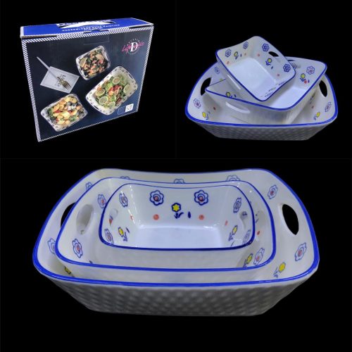 Ceremic salad sq dish 3PCS- 11147