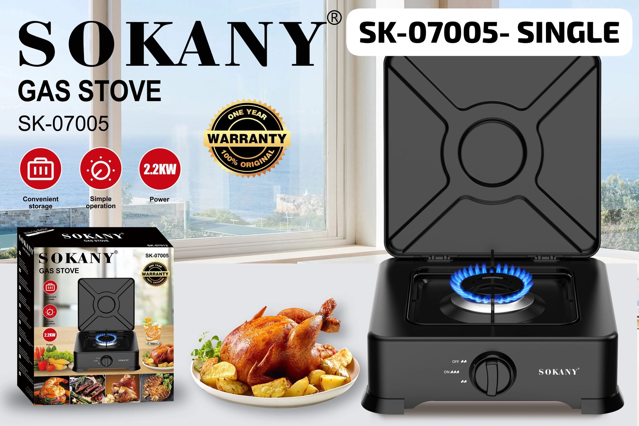 Sokany 1 Burner Gas Stove SK-07005 -13783