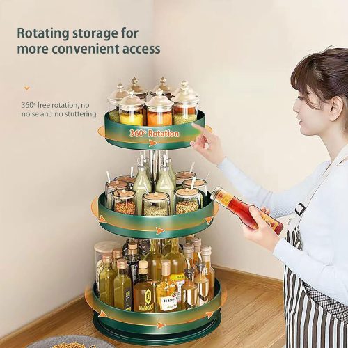 3-Tier Spice Organiser, Turntable Spice Rack, Kitchen Counter Organisation Code:-12381