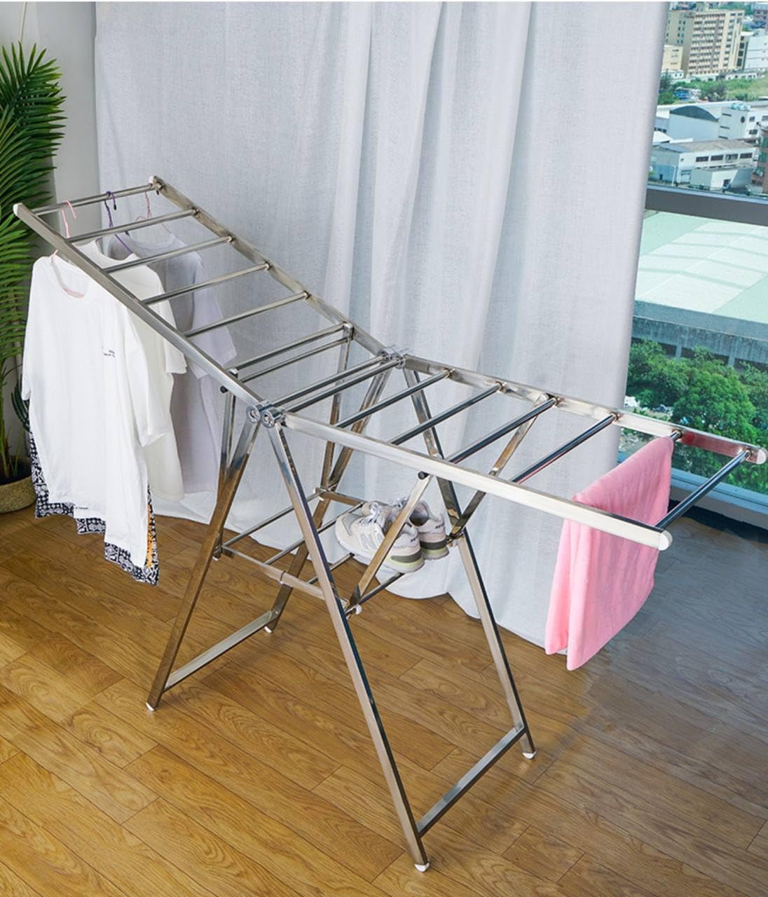 Cloth rack Foldable Stainless Steel Cloth Drying -12461