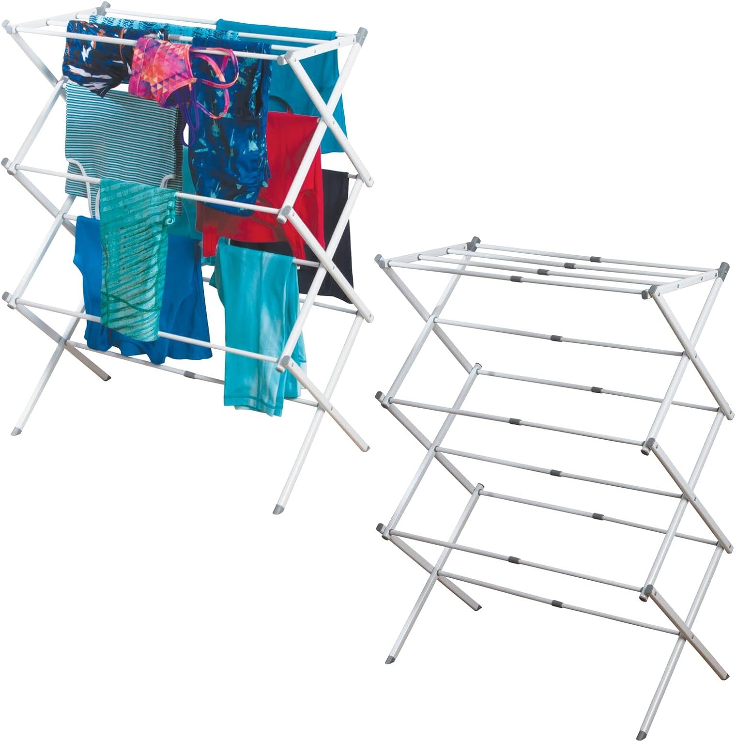 Pull-Out Clothes Dryer- Clothes Airer with 3 Levels - Space-Saving Clothes Airer for Laundry Room and Household - Made of Sturdy Metal with Plastic-7350 - Image 2