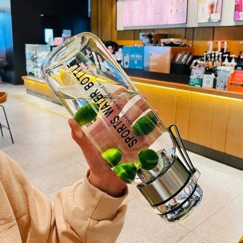 GLASS BOTTLE WITH COVER  Size:-750ML