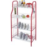 PLATE RACK KITCHEN DISH DRYING RACK Master Rack, OUTDOOR DISH DRYING STORAGE, 4 TIER MULTIPURPOSE RACK -9007