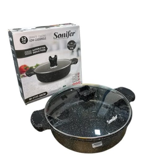 SONIFER GRANITE LOW CASSEROLE 32CM SF-1177-2CM Code:-14177