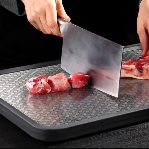 CUTTING BOARD STAINLESS STEEL DOUBLE SIDE  Size:-42*27 Cm Code:-14706