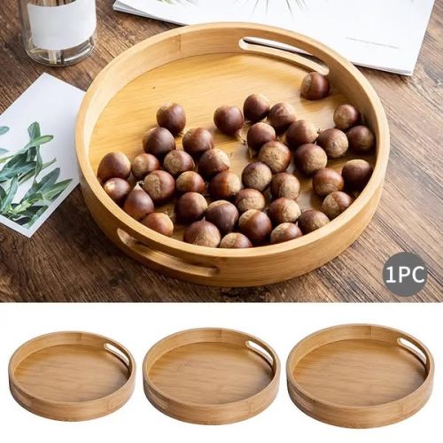 BAMBOO TRAY DEEP ROUND XL  Size:-40.5*5CM  Code:-13414