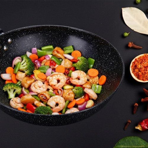 FRY PAN MITSHU MARBLE 24CM MFP-2324 M