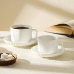 CUP & SAUCER SOMATHILAKA WHITE STRIPE 1PCS SET -15053